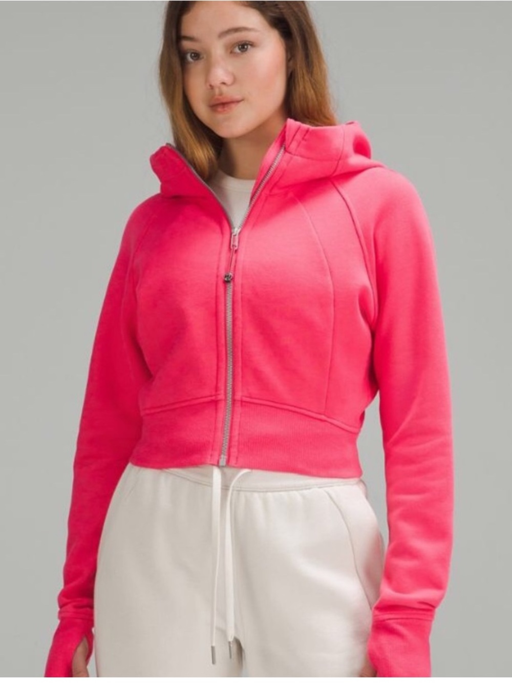 NWT! Lululemon Scuba Full-Zip Cropped Hoodie Lip Gloss sz 2
